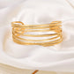 C Vorm Bangle armband [304 Roestvrij staal 18K GOUD GOLDED]