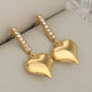 Pendientes en forma de corazón [304 acero inoxidable, 18k dorado chapado]