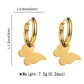 Heart Shape Butterfly Drop Earrings [316 Stainless Steel]