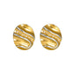 Geometric Frill Silver Gold Earrings [304 Stainless Steel,18K Gold Plated]