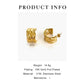 C Shape Geometric Solid ColorEarrings [316L Stainless Steel,18K Gold Plated]