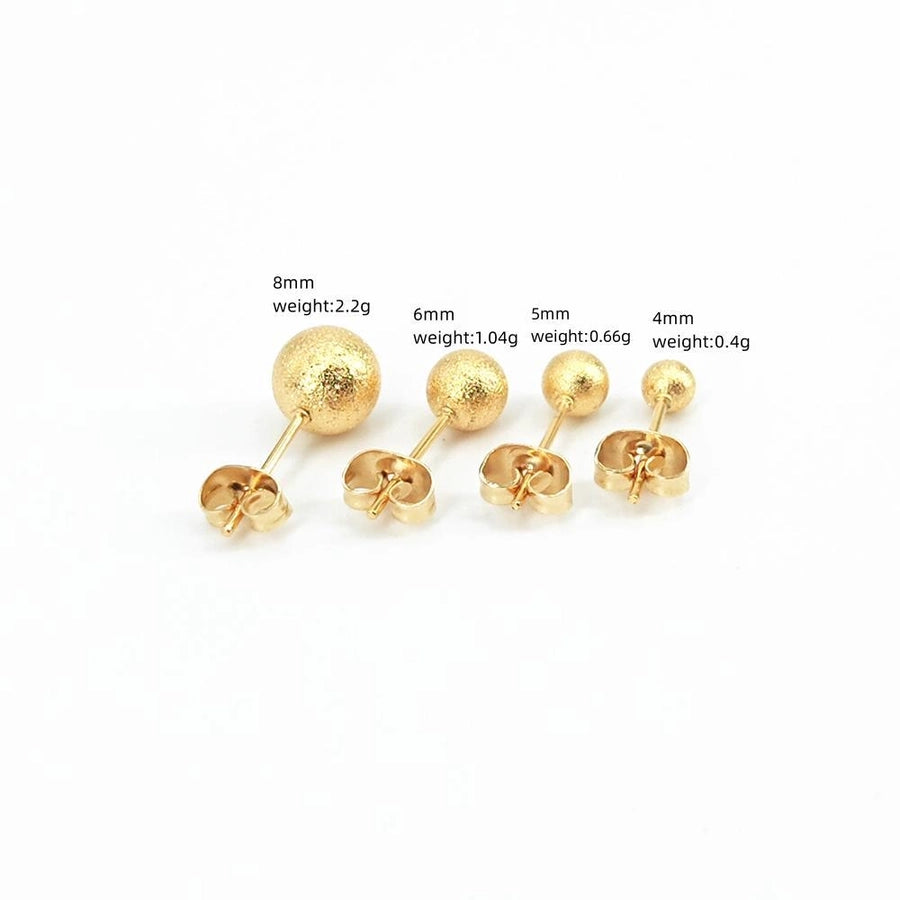 12 pairs Casual Round Beads Earrings Set [304 Stainless Steel]