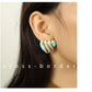 Heart Shape Enamel Epoxy Earrings [304 Stainless Steel,18K Gold Plated]