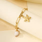 Beach Shell Starfish Chain Bracelets [304 Stainless Stee,18K Gold Plated]