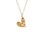 Heart Shape Artificial Rhinestones Necklace [304 Stainless Steel,18K Gold Plated]