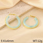 Round Resin Hoop Earrings [304 Stainless Steel, 18K Gold Plated]