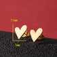 Small Heart Stud Earrings [304 Stainless Steel,18K Gold Plated]