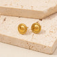 Round Plating Ear Studs [304 Stainless Steel,18K Gold Plated]