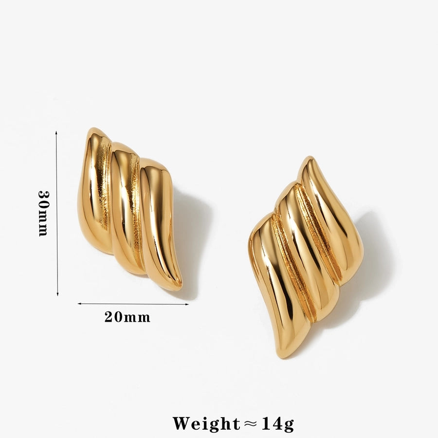 Wings Earrings [304 Stainless Steel,16K Gold Plated]