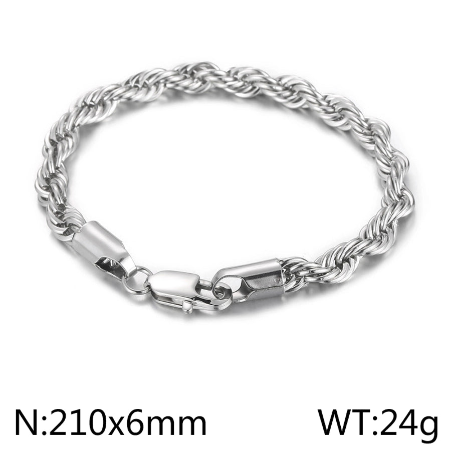 Rope Chain Bracelet [304 Stainless Steel 18K Gold Plated]