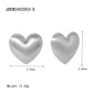 Matte Heart Shape Earrings [304 Stainless Steel,18K Gold Plated]