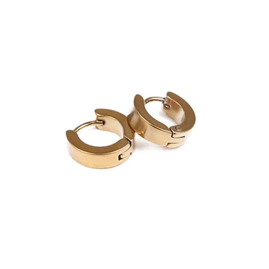 Geometric plating Hoop Earrings [Stainless Steel]