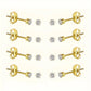 8 Pairs Rhinestone Earrings Set [304 Stainless Steel, 18K Gold Plated]