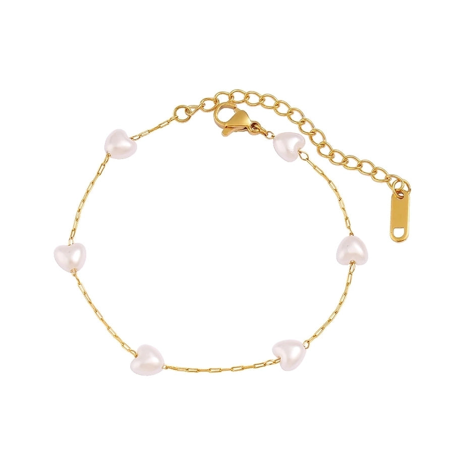 Artificial Pearl Bracelet/Necklace [304 Stainless Steel,18K Gold Plated]