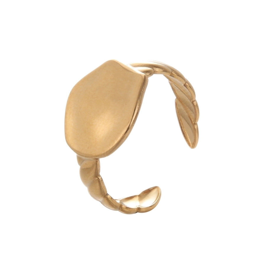 Mix Design Ring [304 Stainless Steel 14K Gold Plated]