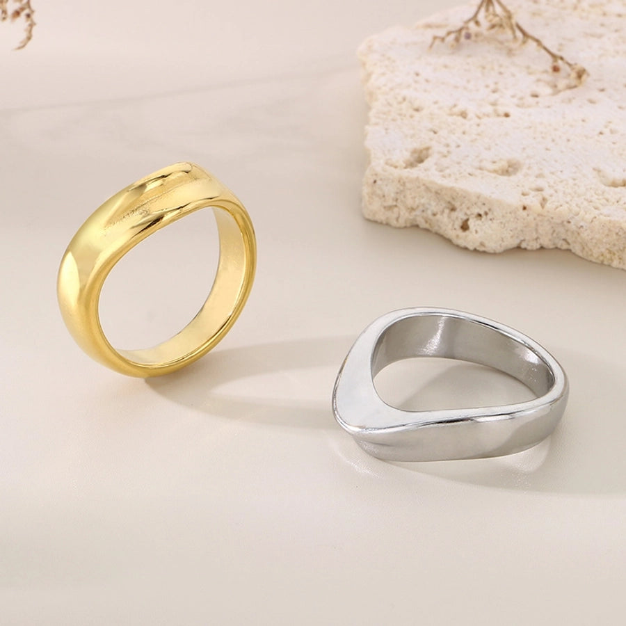 Einfacher Stil geometrischer Ring [304 Edelstahl, 18K Gold plattiert]