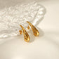 Water Droplets Artificial Diamond Rhinestones Earrings [304 Stainless Steel,18K Gold Plated]