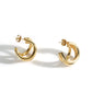 Double Hoop Earrings [304 Stainless Steel, 18K Gold Plated]