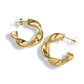 Twist Hoop Earrings [304 Stainless Steel,18K Gold Plated]