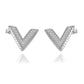 V Letter Earrings [304 Stainless Steel,18K Gold Plated]