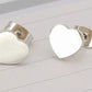 Flat Heart Stud Earrings [304 Stainless Steel, 18K Gold Plated]