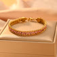 Color Block Zircon Bracelets [304 Stainless Steel,18K Gold Plated]