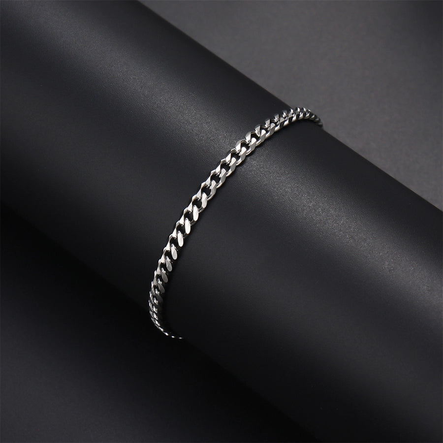 Silver Curb Chain Anklet [304 Stainless Steel]