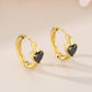 Commute Heart Shape Colored Rhinestone Earrings [304 Stainless Steel,18K Gold Plated]