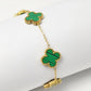 Four Leaf Clover  Bracelets [304 Stainless Steel, 18K Gold Plated]