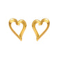 Heart Shape Hollow Earrings [304,316 Stainless Steel, 18K Gold Plated]