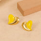 Heart Shape Color Earrings [304 Stainless Steel,18K Gold Plated]