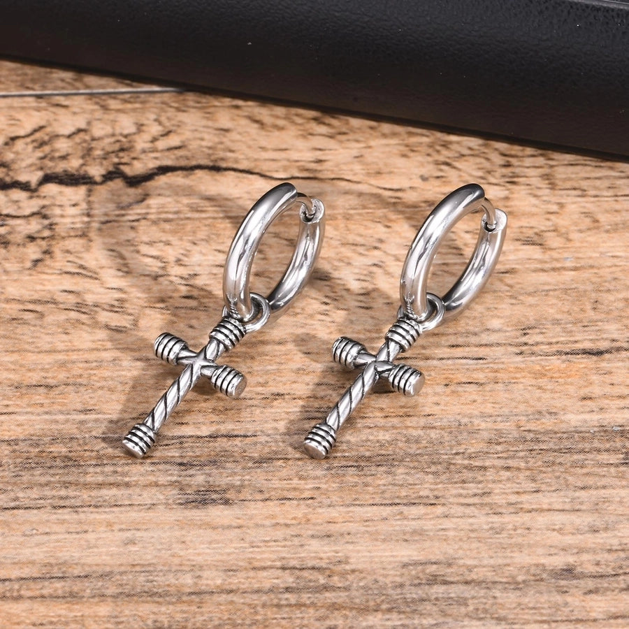 Punk CrossDangling Earrings [201 Stainless Steel]