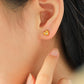 Small Heart Shape Zircon Earrings [304 Stainless Steel, 14K Gold Plated]