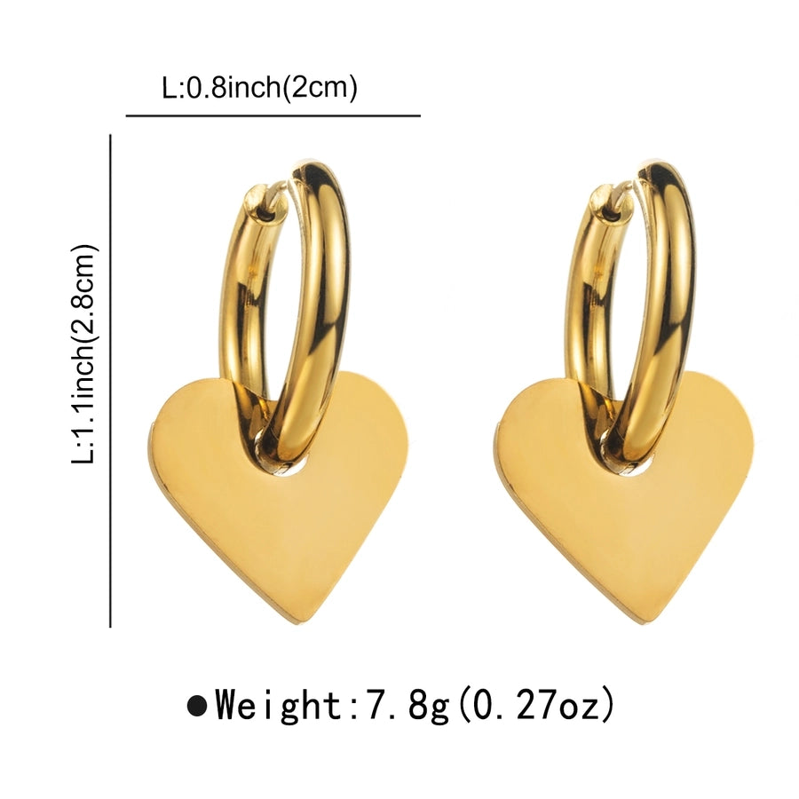 Heart Shape Butterfly Drop Earrings [316 Stainless Steel]