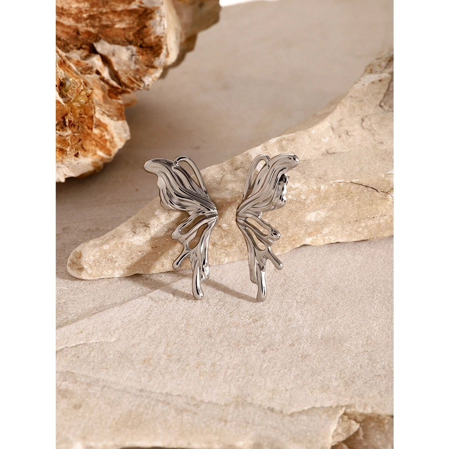 River Butterfly Wings Earrings [304 Stainless Steel]