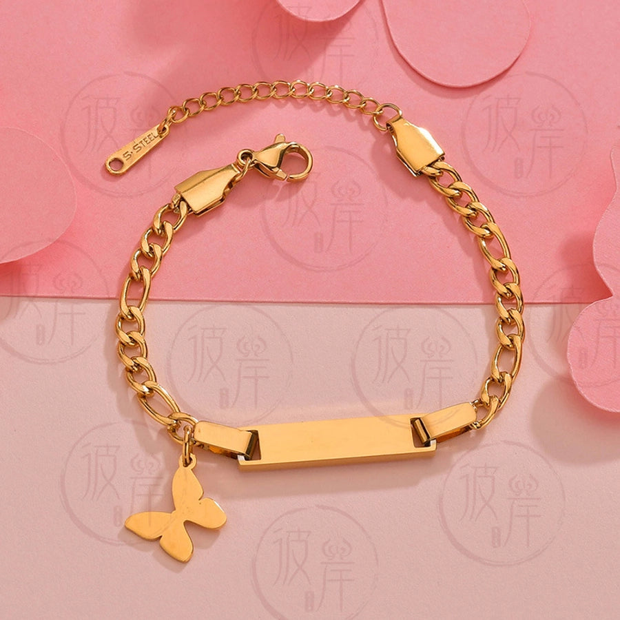 Love Heart Bracciale [201 in acciaio inossidabile, oro 18K placcato]