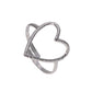 Hollow Heart Open Ring [304 Stainless Steel, 18K Gold Plated]