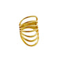 Artistic Plating Hollow Out Ring [304 Stainless Steel, 14K Gold Plated]