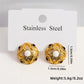 Natural Stone Round Earrings [304 Stainless Steel,18K Gold Plated]