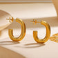 U Shaped Earrings [304 Stainless Steel,18K Gold Plated]