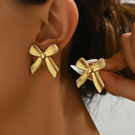 Bow Knot Earrings [201 Stainless Steel]