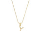 Letter Pearl Necklace [304 Stainless Steel,18K Gold Plated]