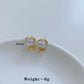 Heart Shape Zircon 1Earrings [304 Stainless Steel,16K Gold Plated]