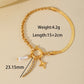 Cross Heart Shape Flower Pearl Bracelet [304 Stainless Steel 18K Gold Plated]