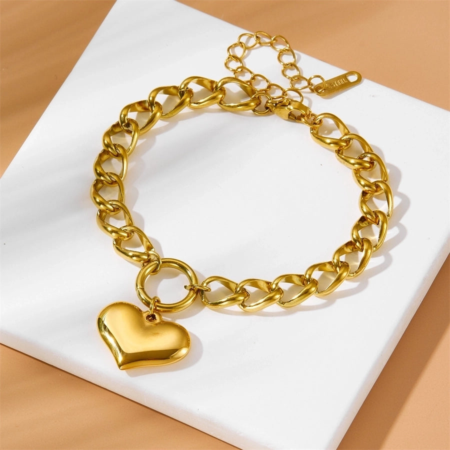 Various Heart Shape Chain Bracelets [Stainless Steel]