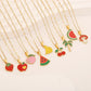 Fruit Necklace [304 Stainless Steel,18K Gold Plated]