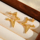 Heart Shape Star Earrings  [304 Stainless Steel,18K Gold Plated]