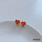 Heart Shape Zircon 1Earrings [304 Stainless Steel,16K Gold Plated]