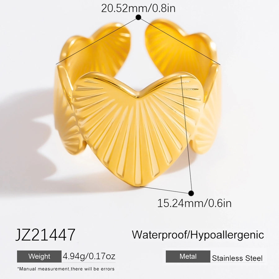 Anéis de formato de coração de estilo francês [304 aço inoxidável]