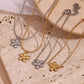 Flower Bracelet/Necklace [304 Stainless Steel,18K Gold Plated]